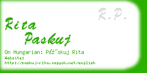 rita paskuj business card